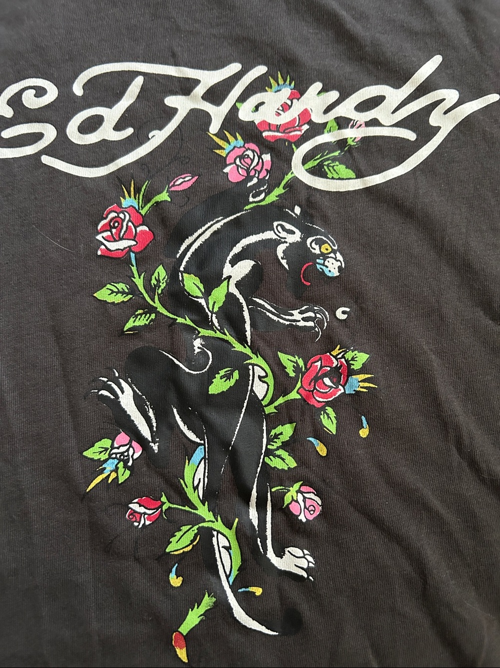 Ed Hardy Black Orchid Rhinestone Tee - Picture 5 of 12